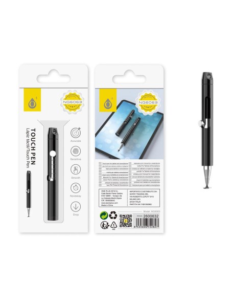 Lapiz tactil - Puntero para Tablet - Smartphones / NG6063 / Plata / One+ / 2600630